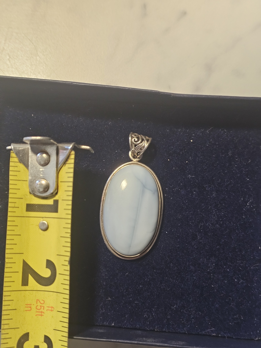 Sterling Silver 925 With Oval Stone Pendant - Picture 4 of 4